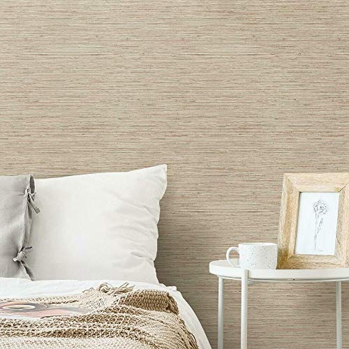 RoomMates RMK11560WP Tapete aus Kunstrasen, nicht strukturiert, zum Abziehen und Aufkleben, Pink und Taupe von RoomMates