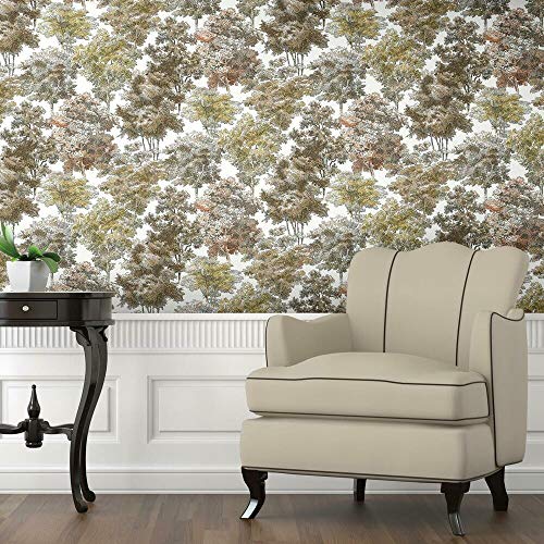 RoomMates RMK11616WP Old World Trees Tapete zum Abziehen und Aufkleben, Gelb und Orange von RoomMates