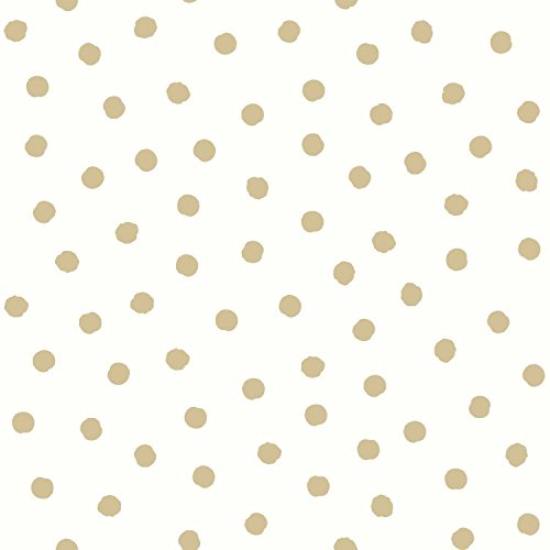 RoomMates RMK3524WP Tapete zum Abziehen und Aufkleben, 52,1 cm x 5 m, Metallic Gold Punkte RoomMates RMK3524WP Tapete zum Abziehen und Aufkleben, 52,1 cm x 5 m, Metallic Gold Punkte von RoomMates