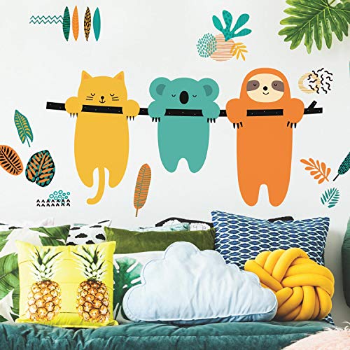 RoomMates RMK4117GM Riesen-Aufkleber, wiederverwendbar, Koala und Freunden, Vinyl, Orange, Teal und Gelb, 41,66 cm 82,93 cm von RoomMates