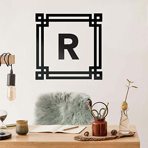 RoomMates RMK4763GM Geometrisches Serifenloses Monogramm Wandaufkleber zum Abziehen und Aufkleben, Schwarz von RoomMates