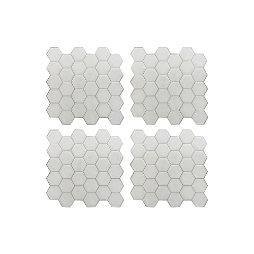 RoomMates StickTiles TIL3458FLT Fliesenspiegel zum Abziehen und Aufkleben, sechseckig, 4 Stück pro Packung, 10,5 x 10,5 cm von RoomMates