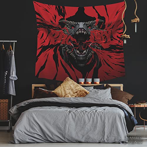 RoomMates TAP5287LG Game of Thrones Drachen-Wandteppich, 152,4 x 132,1 cm, Schwarz, Rot von RoomMates