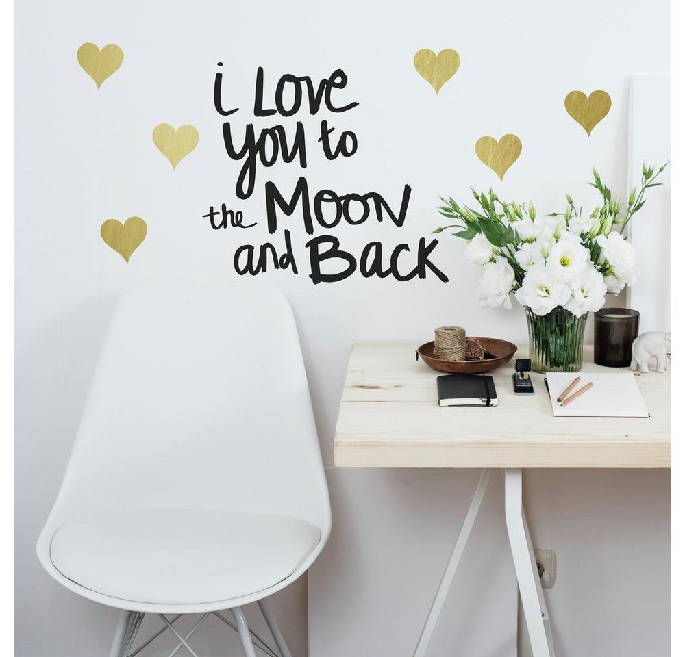 RoomMates Wandsticker Love you to the moon" Quote" von RoomMates