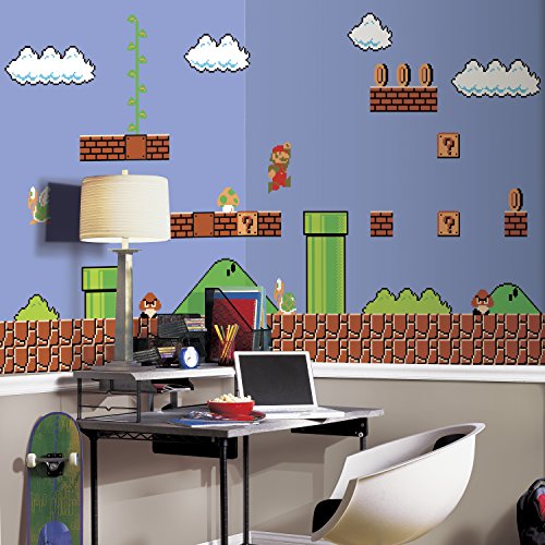 RoomMates jl1331 m Super Mario Retro X-Large Stuhl Schiene Ziegelsteinwand Wandbild, ultra-strippable, 6 "x 10.5 von RoomMates