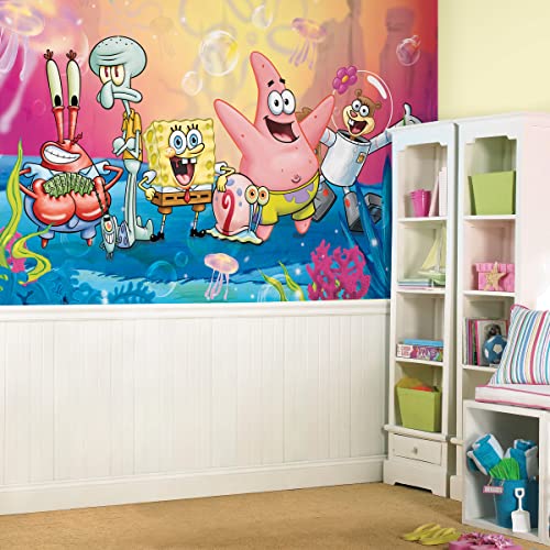 RoomMates jl1411 m Spongebob Schwammkopf XL Stuhl Schiene Ziegelsteinwand Mural, 6 x 10.5 " von RoomMates