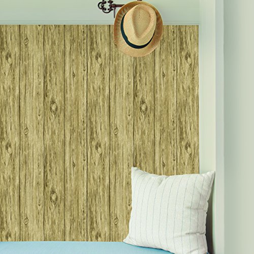 RoomMates RMK9088WP Tapete aus hellem Holz, zum Abziehen und Aufkleben von RoomMates