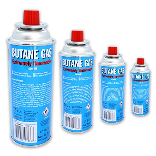 4x BUTAN-GAS à 227 g Inhalt pro Flasche für Outdooraktivitäten + Grillen von Roomando