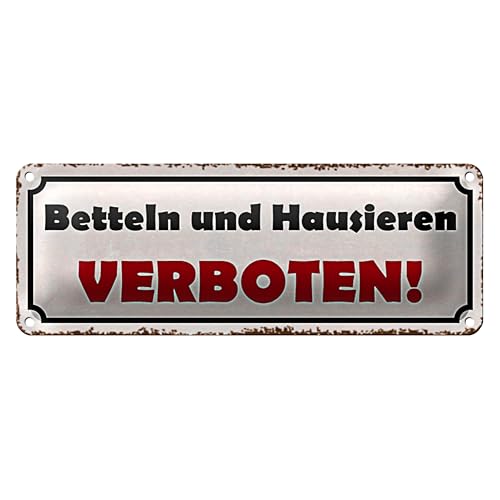 Blechschild | Betteln und Hausieren | Verboten | Außenbereich | 10 x 27cm von Roomando