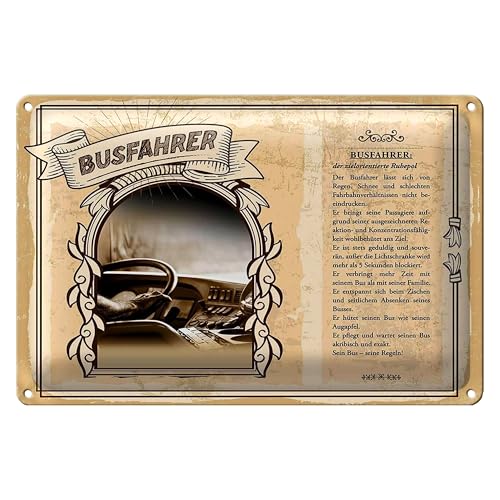 Blechschild | Busfahrer | Der zielorientierte Ruhepol | Vintage Design | 18 cm x 12 cm von Roomando