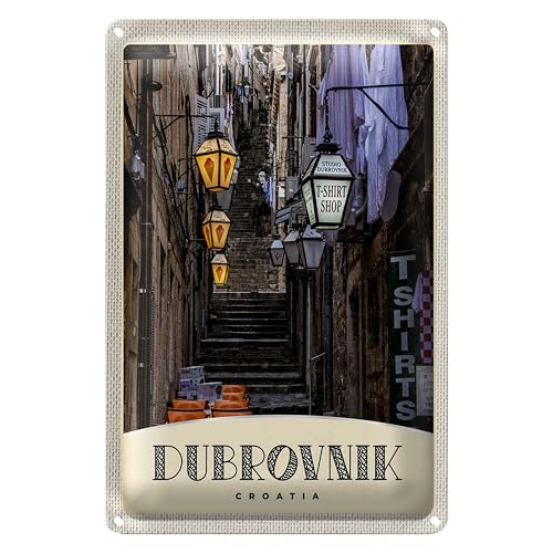 Blechschild | Dubrovnik | Kroatien | Nostalgie Deko | 20 cm x 30 cm von Roomando