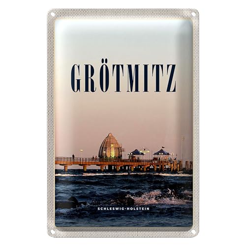 Blechschild | Grömitz | Schleswig-Holstein | Maritimes Flair | 12 cm x 18 cm von Roomando