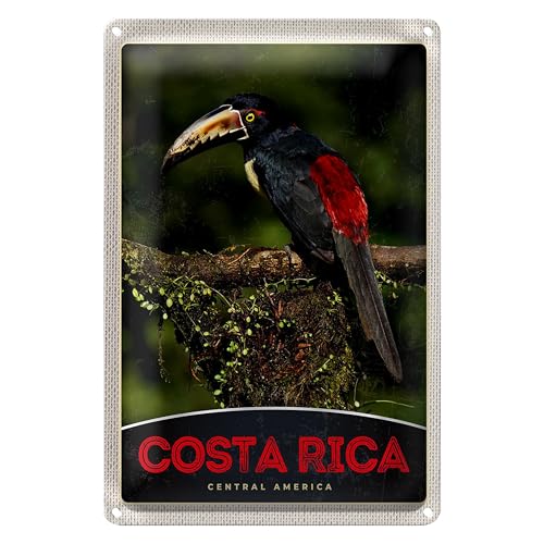 Exotisches Blechschild | Costa Rica | Central America | Tukan-Motiv | 12 cm x 18 cm von Roomando