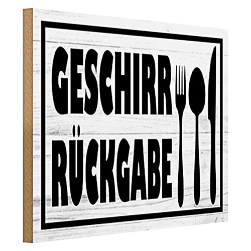 Holzschild | Geschirr Rückgabe | Küche Dekoration | | 40 cm x 30 cm von Roomando