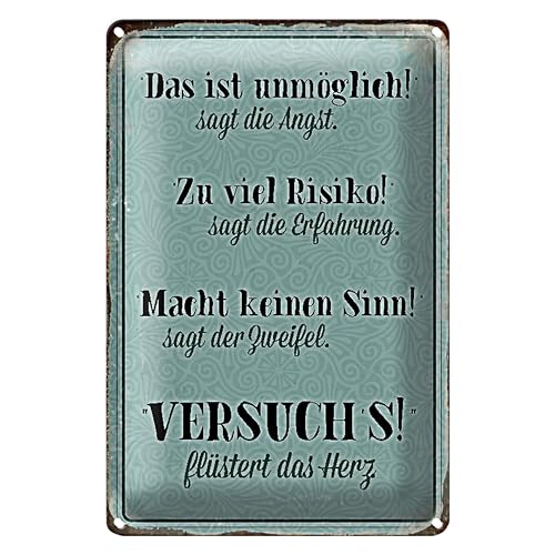 Inspirierendes Blechschild mit motivierenden Sprüchen | Geschenkidee für Freunde und Familie | 20 x 30cm von Roomando