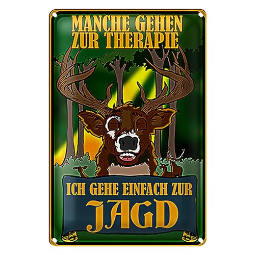 Jagd-Therapie Blechschild | Lustiges Geschenk für Jäger und Naturfreunde | Perfekt für Garage oder Jagdhütte | 20 cm x 30 cm Jagd-Therapie Blechschild | Lustiges Geschenk für Jäger und Naturfreunde | Perfekt für Garage oder Jagdhütte | 20 cm x 30 cm von Roomando