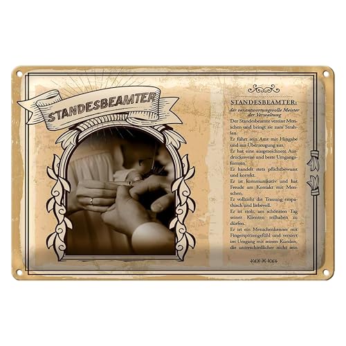 Nostalgisches Blechschild | Standesbeamter | Vintage-Dekoration | 40 cm x 30 cm von Roomando