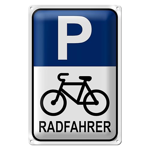 Parkplatzschild für Radfahrer | Metallschild | Wetterfest | 20 cm x 30 cm von Roomando