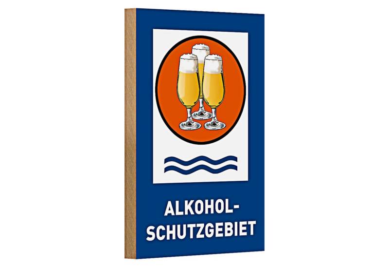 Roomando Holzbild Bier 12x18cm Alkoholschutzgebiet Biergläser von Roomando