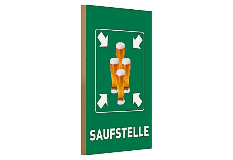 Roomando Holzbild Holzschild 20x30cm Saufstelle Biergläser Bier von Roomando