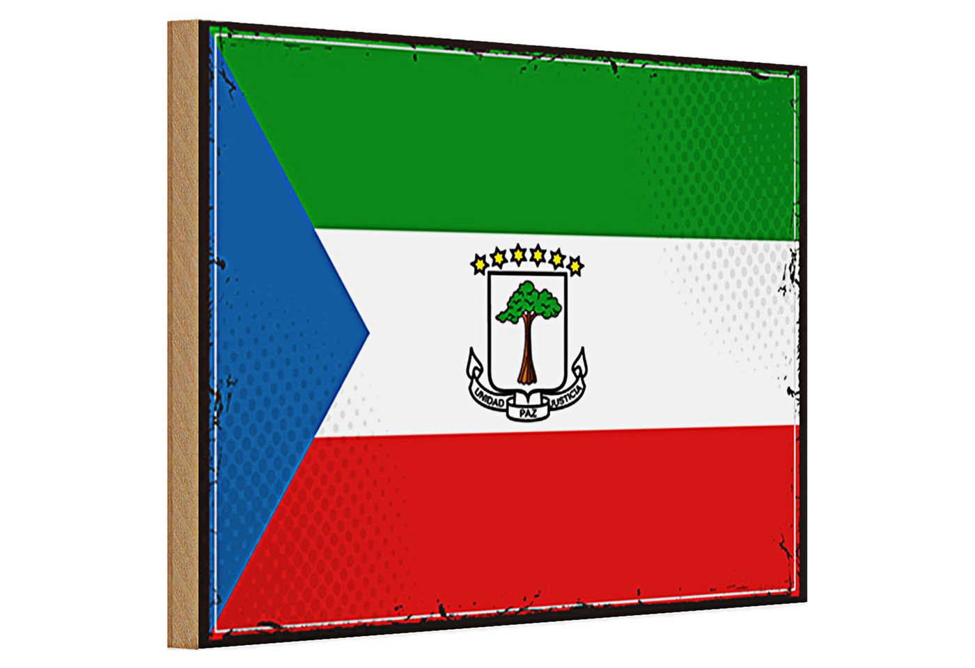 Roomando Holzbild Holzschild Flagge Äquatorialguinea 30x20cm Retro Flag Roomando Holzbild Holzschild Flagge Äquatorialguinea 30x20cm Retro Flag von Roomando