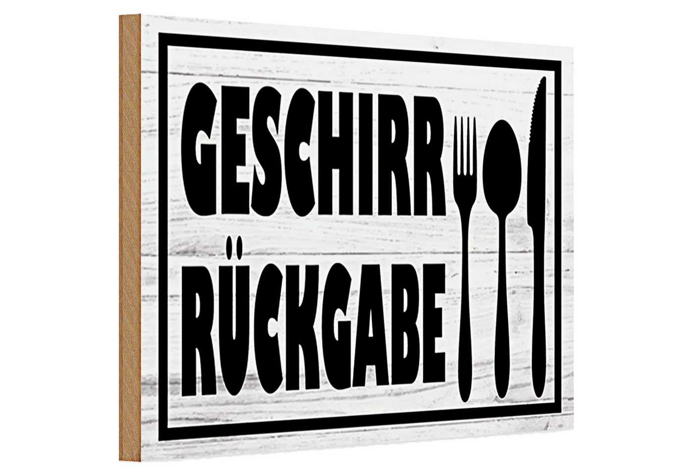 Roomando Holzbild Holzschild Hinweis 30x20cm Geschirr Rückgabe Roomando Holzbild Holzschild Hinweis 30x20cm Geschirr Rückgabe von Roomando