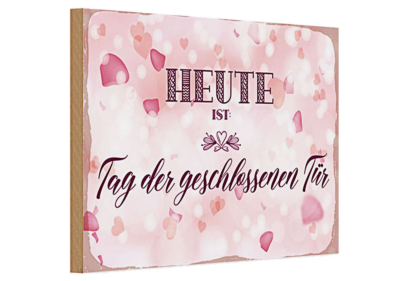 Roomando Holzbild Holzschild Hinweis 30x20cm Heute ist Tag der geschlossenen Tür rosa Roomando Holzbild Holzschild Hinweis 30x20cm Heute ist Tag der geschlossenen Tür rosa von Roomando