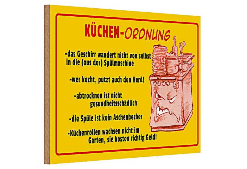 Roomando Holzbild Holzschild Hinweis 30x20cm Küchen Ordnung Geschirr Spüle von Roomando