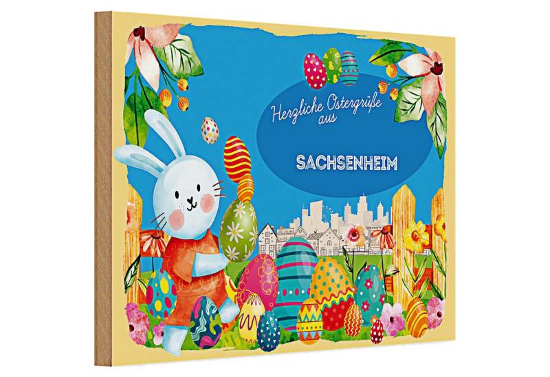 Roomando Holzbild Holzschild Ostern Ostergrüße 30x20cm SACHSENHEIM von Roomando