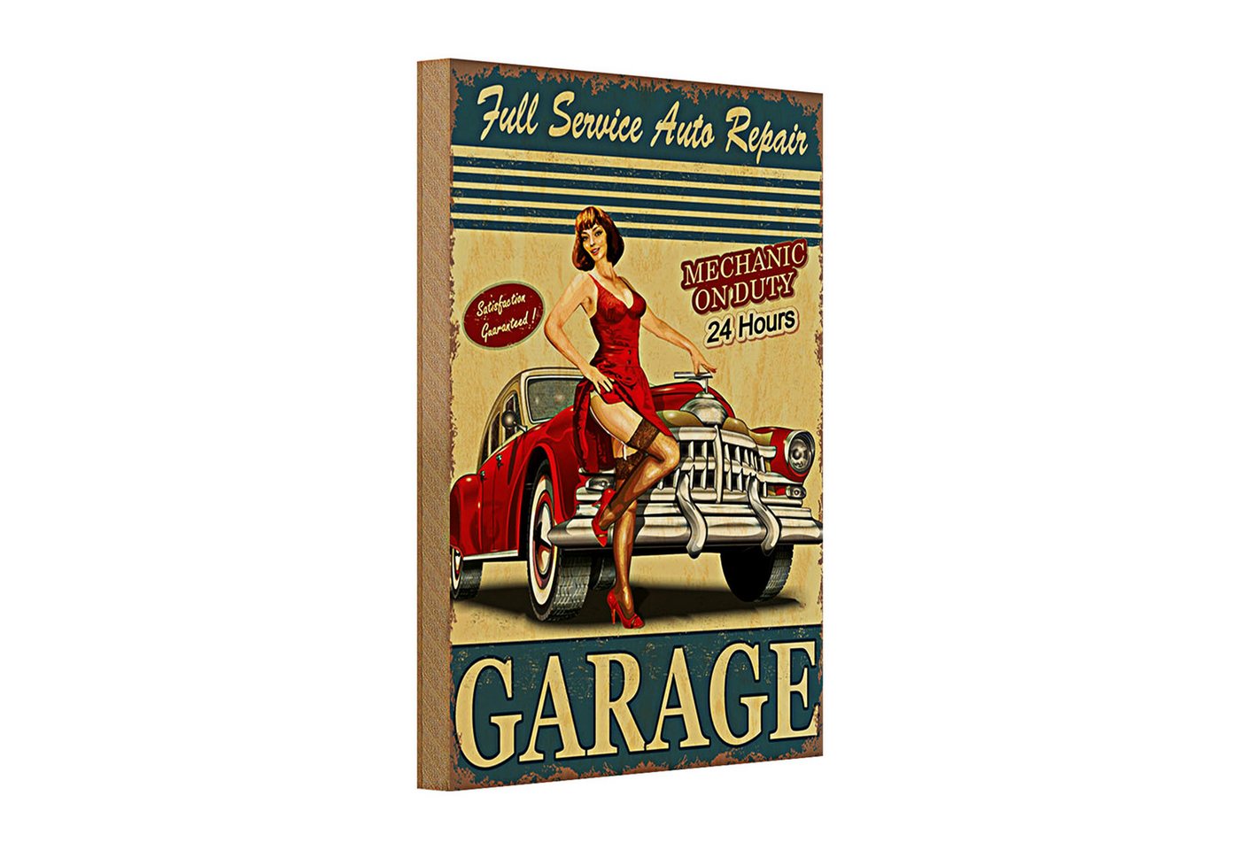 Roomando Holzbild Holzschild Pinup 20x30cm Garage Full Service Auto Repair Roomando Holzbild Holzschild Pinup 20x30cm Garage Full Service Auto Repair von Roomando