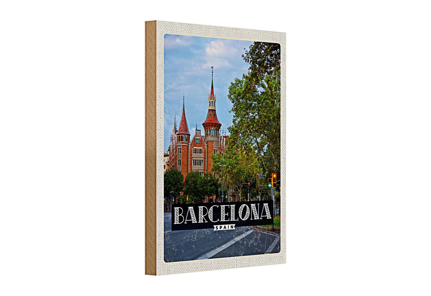 Roomando Holzbild Holzschild Reise 20x30cm Barcelona Spanien Natur Innenstadt Roomando Holzbild Holzschild Reise 20x30cm Barcelona Spanien Natur Innenstadt von Roomando