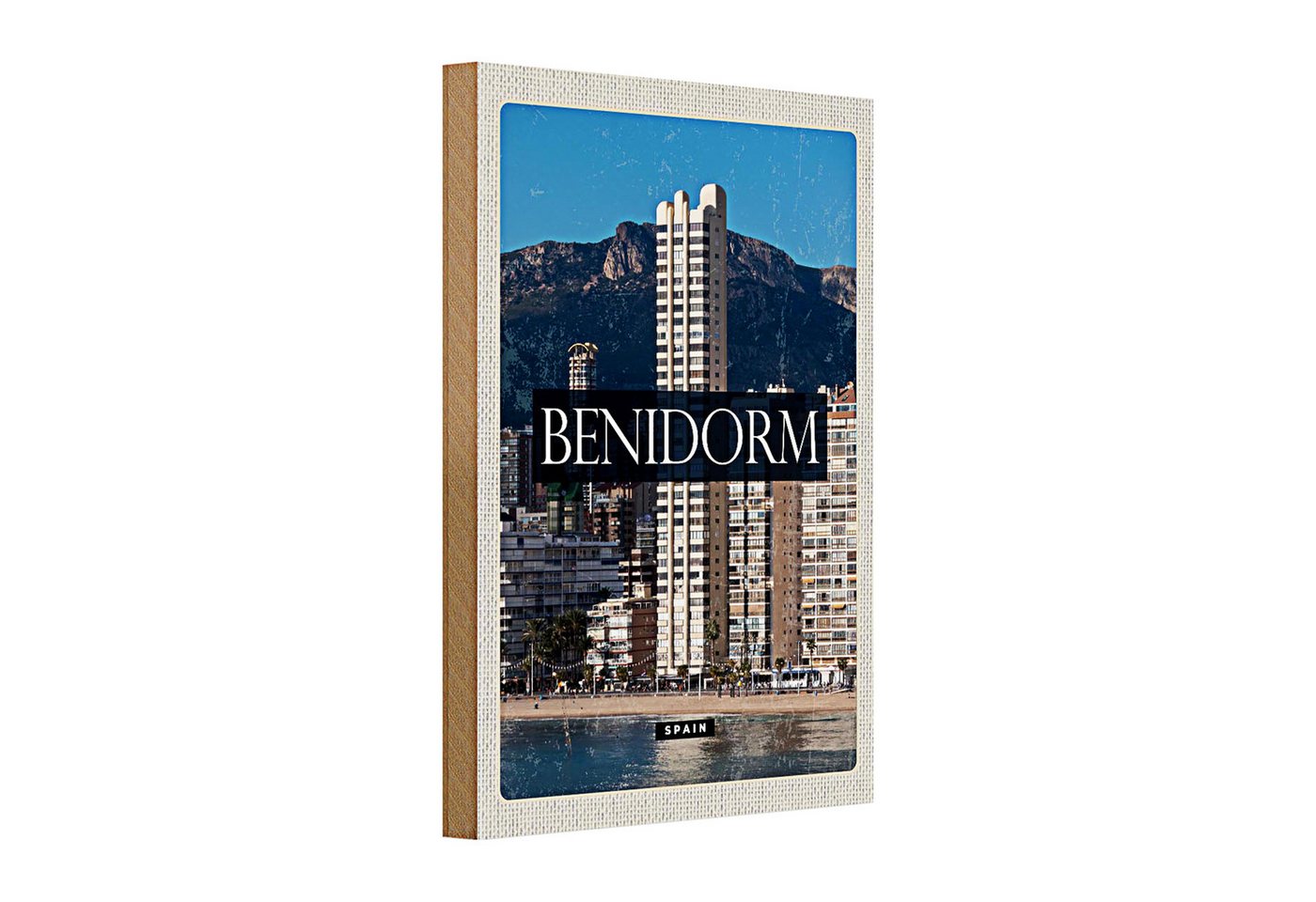 Roomando Holzbild Holzschild Reise 20x30cm Benidorm Spain Panorama Poster Roomando Holzbild Holzschild Reise 20x30cm Benidorm Spain Panorama Poster von Roomando