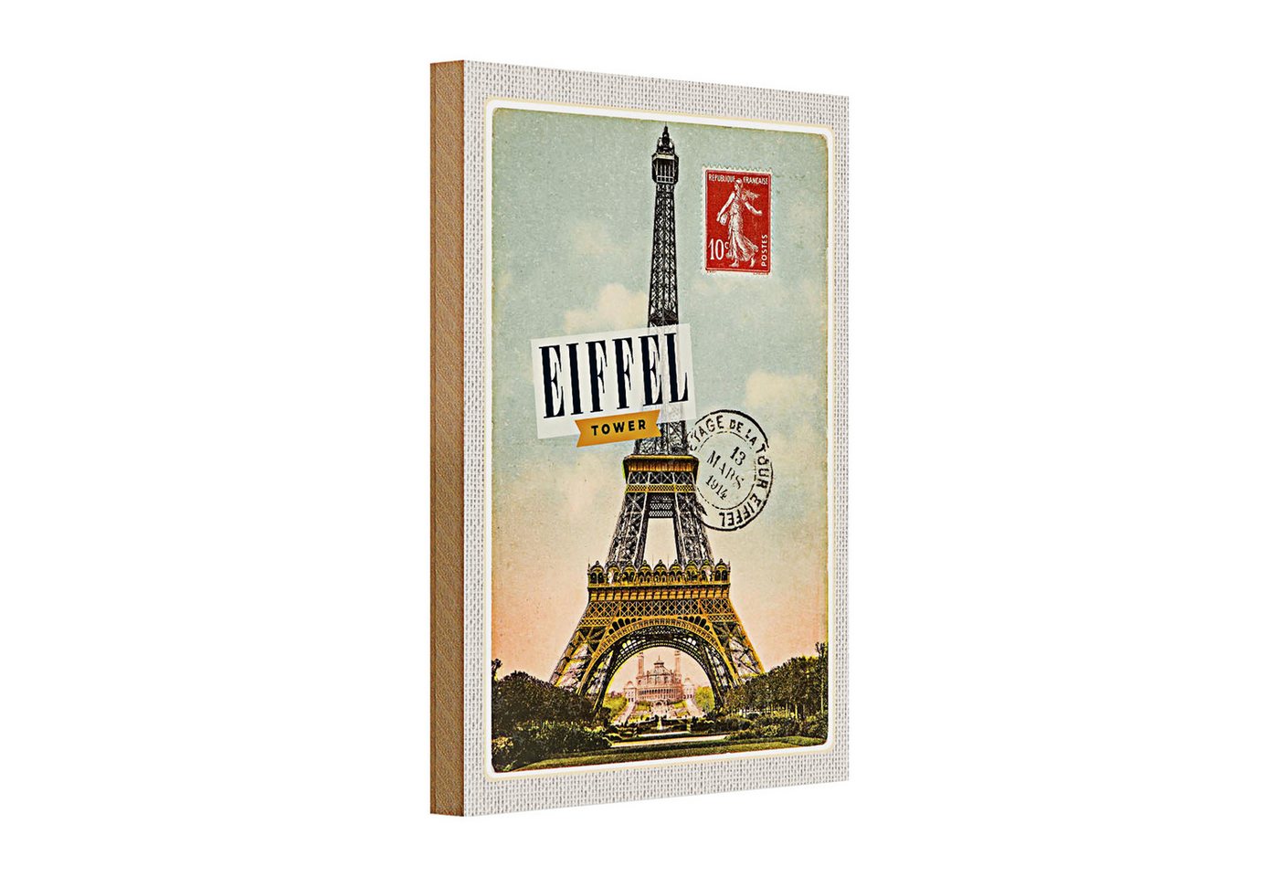 Roomando Holzbild Holzschild Reise 20x30cm Eiffel Tower 3 Mars 1914 10c Poster Roomando Holzbild Holzschild Reise 20x30cm Eiffel Tower 3 Mars 1914 10c Poster von Roomando