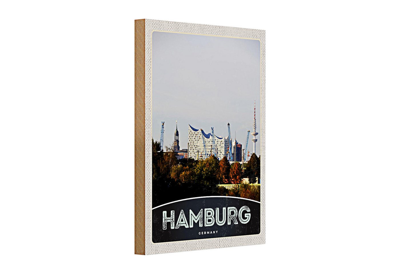 Roomando Holzbild Holzschild Reise 20x30cm Hamburg Stadt Deutschland Hafen Natur Roomando Holzbild Holzschild Reise 20x30cm Hamburg Stadt Deutschland Hafen Natur von Roomando