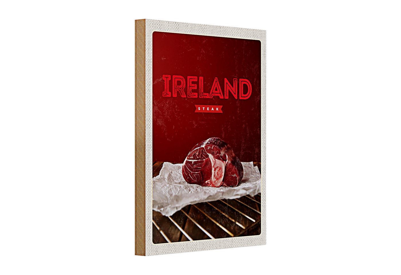 Roomando Holzbild Holzschild Reise 20x30cm Irland bestes rotes Steak im Ofen Roomando Holzbild Holzschild Reise 20x30cm Irland bestes rotes Steak im Ofen von Roomando