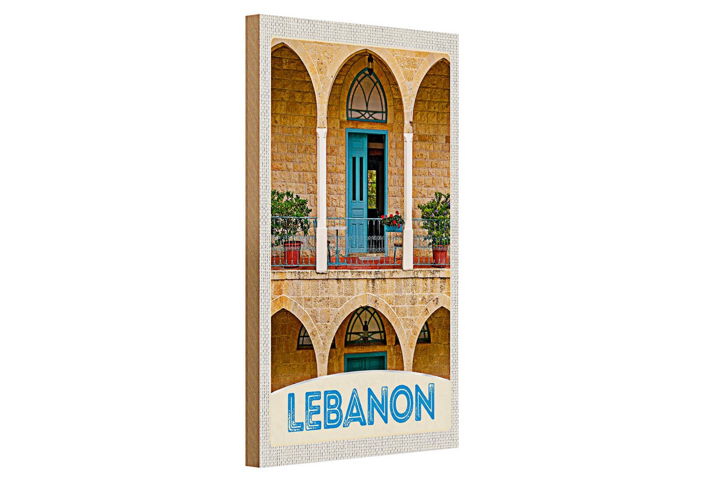 Roomando Holzbild Holzschild Reise 20x30cm Libanon Gebäude blaue Tür Urlaub Roomando Holzbild Holzschild Reise 20x30cm Libanon Gebäude blaue Tür Urlaub von Roomando