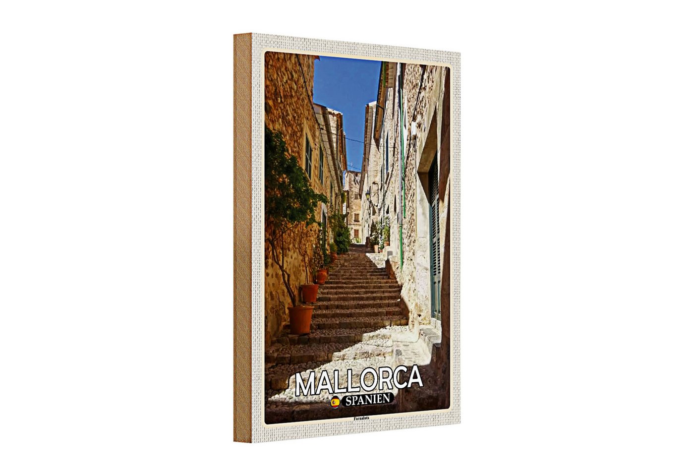 Roomando Holzbild Holzschild Reise 20x30cm Mallorca Spanien Fornalutx Treppen Roomando Holzbild Holzschild Reise 20x30cm Mallorca Spanien Fornalutx Treppen von Roomando