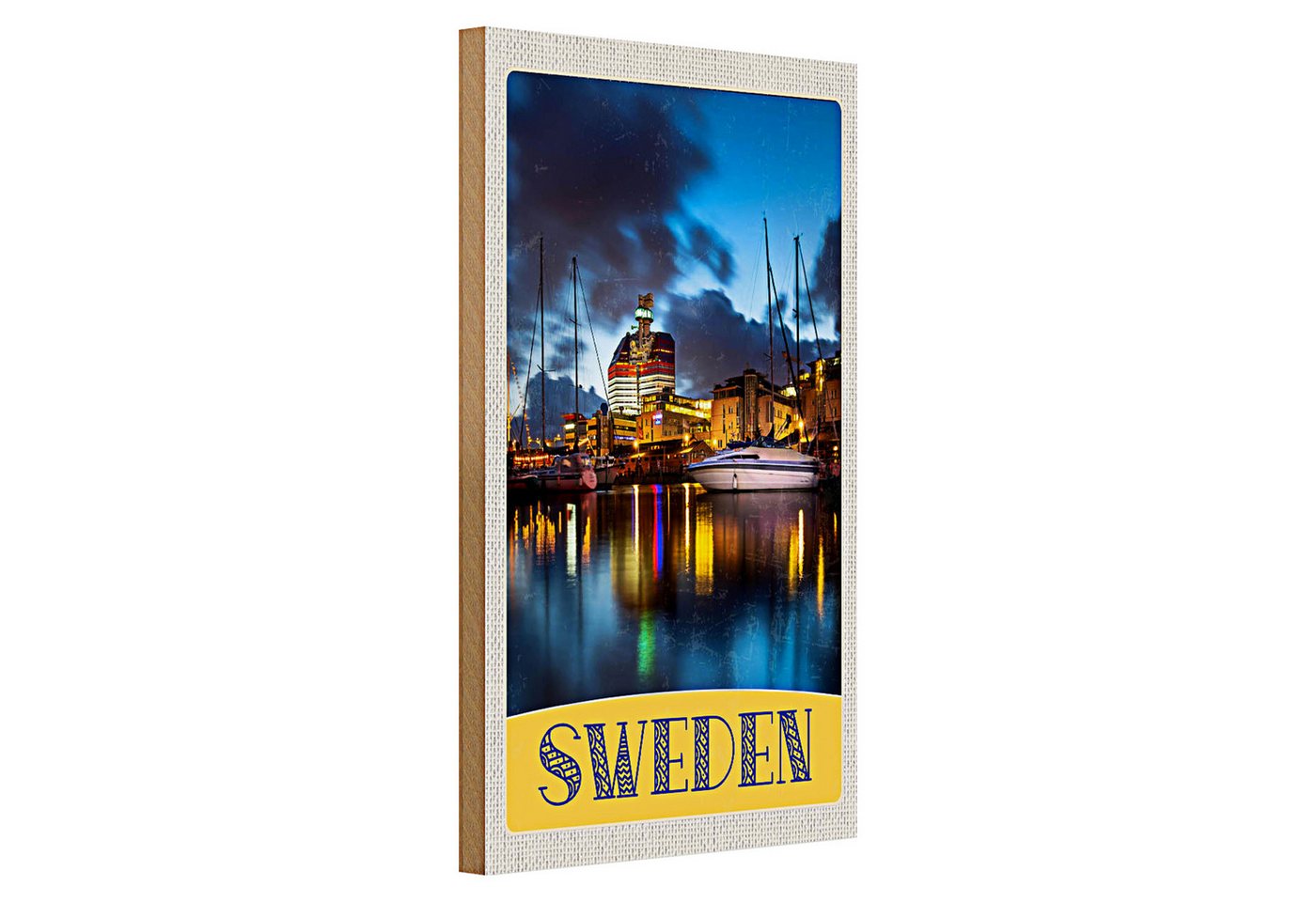 Roomando Holzbild Holzschild Reise 20x30cm Schweden Boote Gebäude Meer Roomando Holzbild Holzschild Reise 20x30cm Schweden Boote Gebäude Meer von Roomando