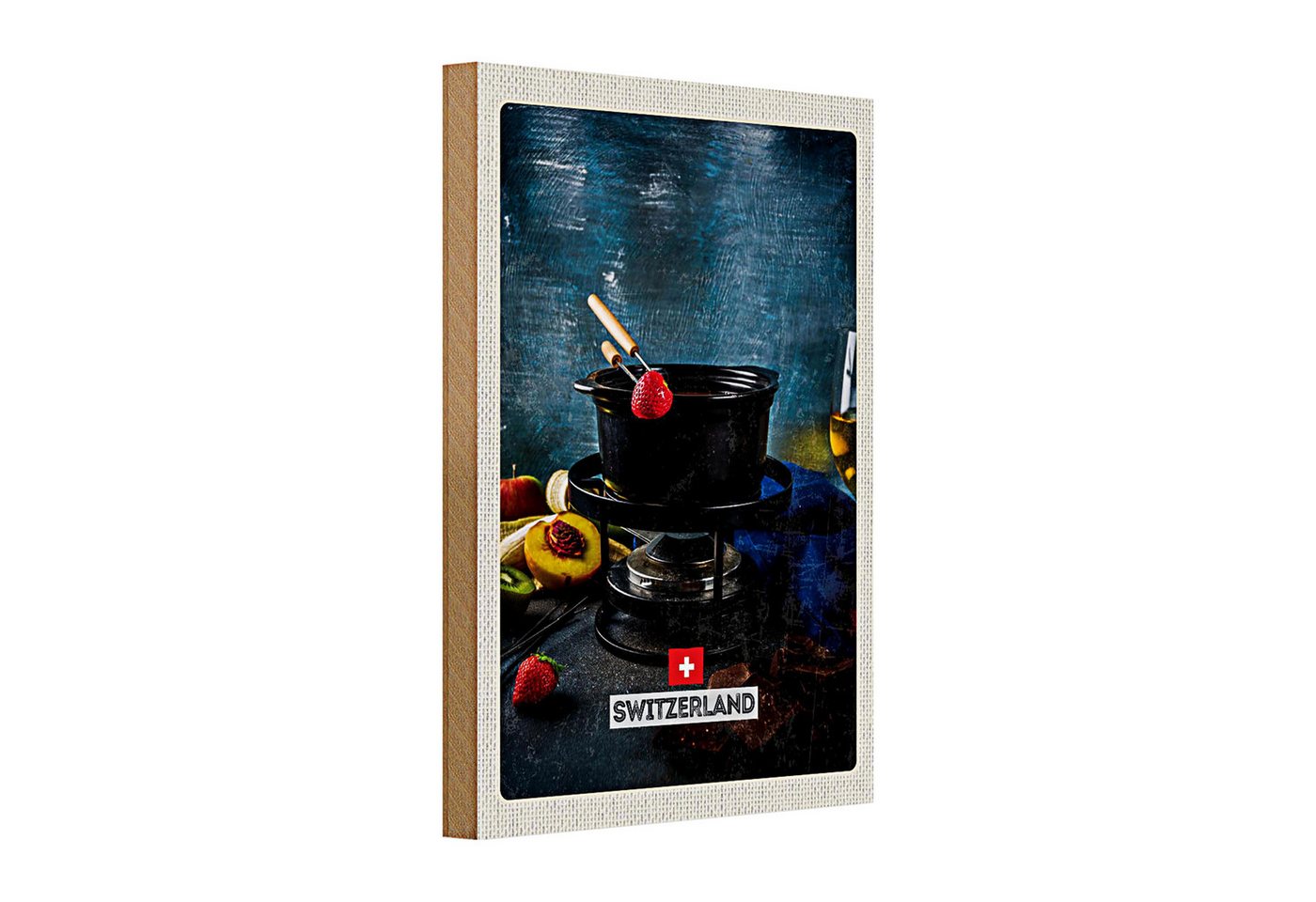 Roomando Holzbild Holzschild Reise 20x30cm Schweiz Süße Dessert Obst Schokolade Roomando Holzbild Holzschild Reise 20x30cm Schweiz Süße Dessert Obst Schokolade von Roomando