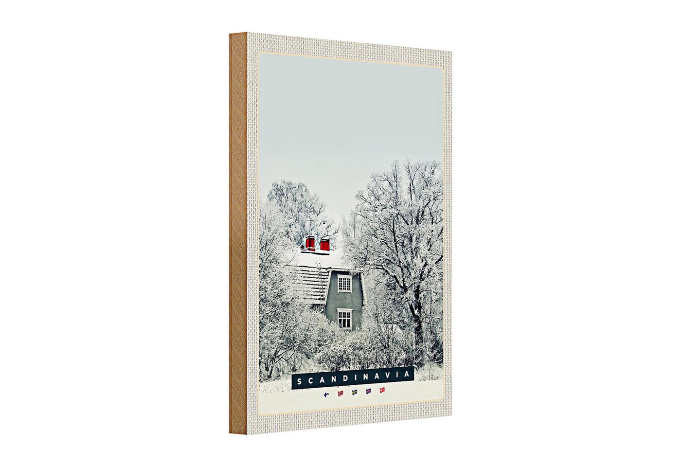 Roomando Holzbild Holzschild Reise 20x30cm Skandinawien Schnee Weiß Natur Haus Roomando Holzbild Holzschild Reise 20x30cm Skandinawien Schnee Weiß Natur Haus von Roomando