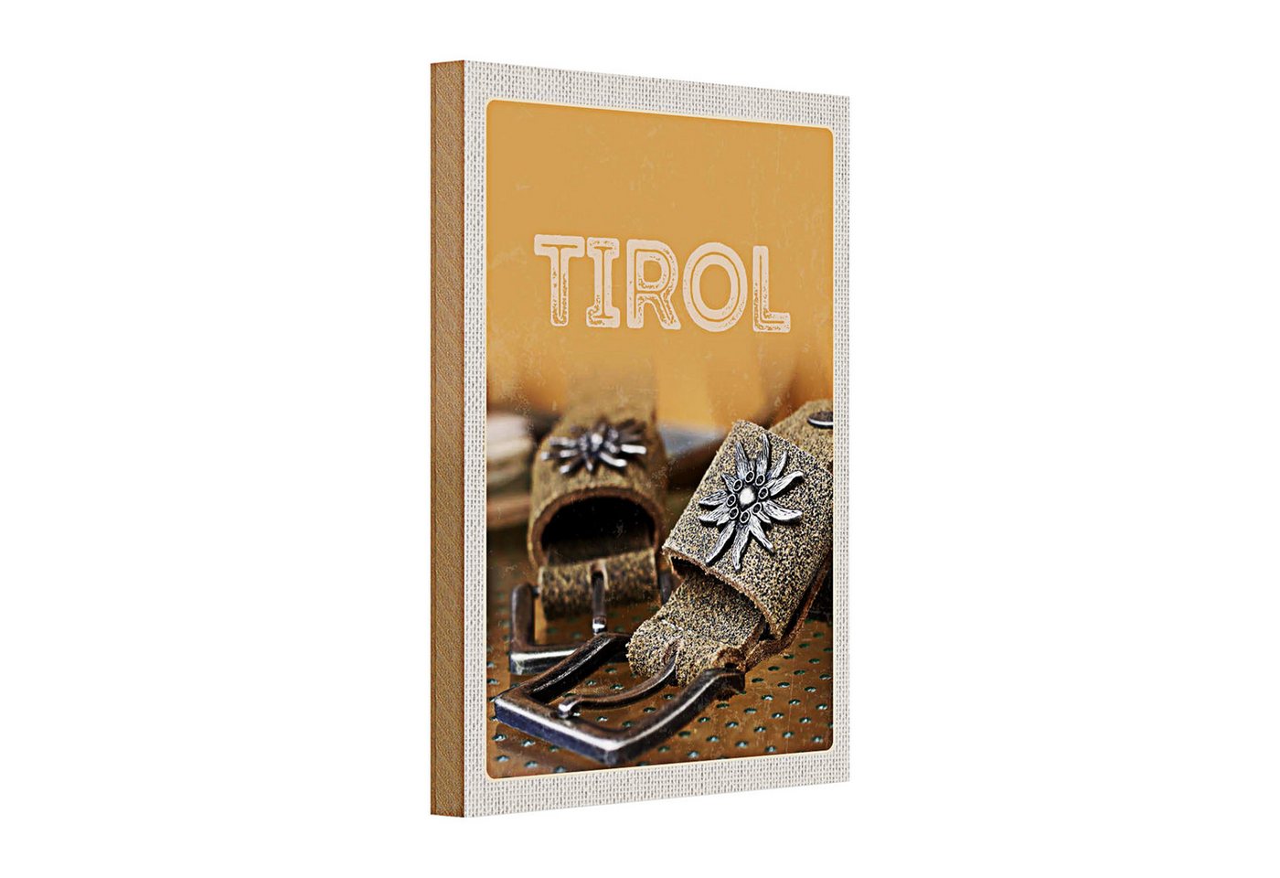 Roomando Holzbild Holzschild Reise 20x30cm Tirol Symbole Blume Edelweiß Glück Roomando Holzbild Holzschild Reise 20x30cm Tirol Symbole Blume Edelweiß Glück von Roomando