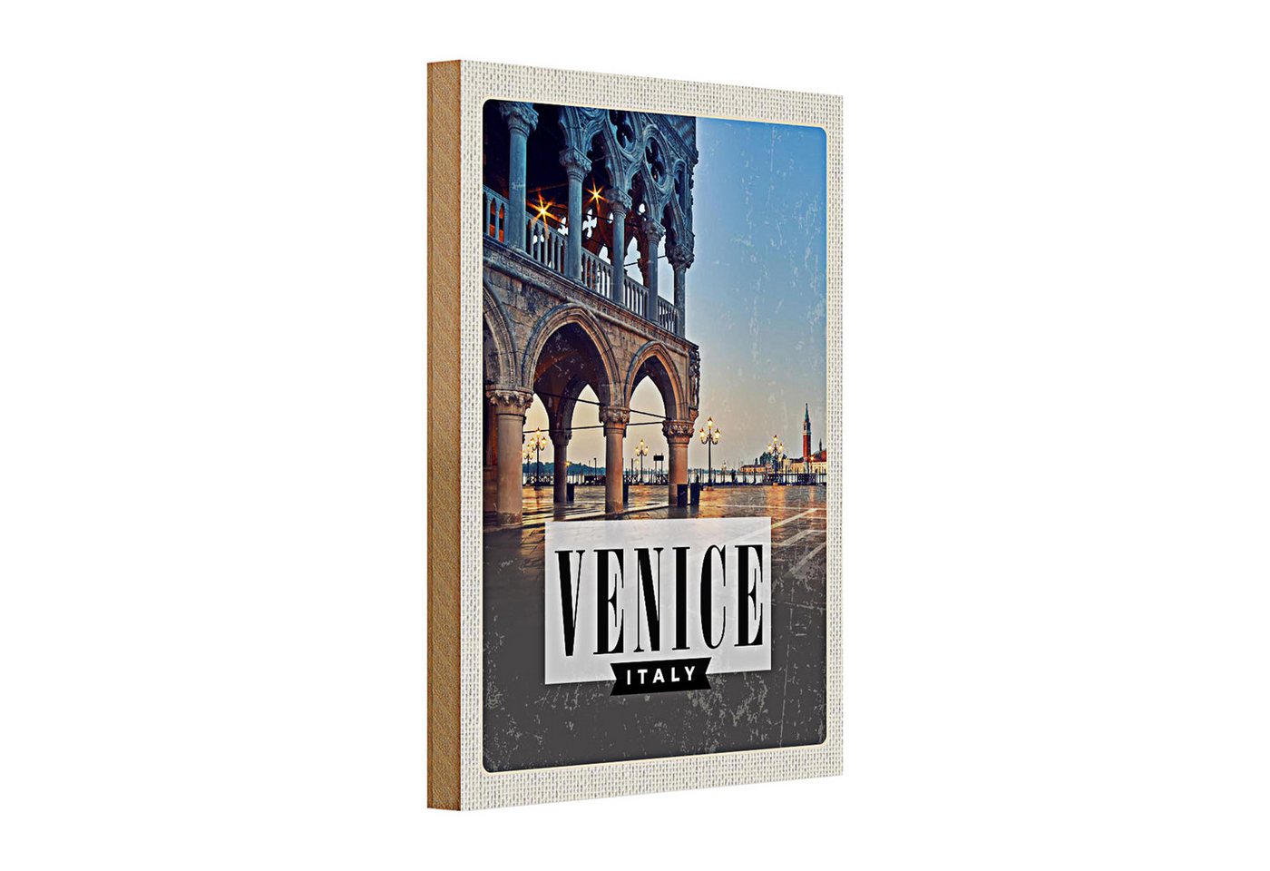 Roomando Holzbild Holzschild Reise 20x30cm Venice Venedig Panorama Poster Roomando Holzbild Holzschild Reise 20x30cm Venice Venedig Panorama Poster von Roomando