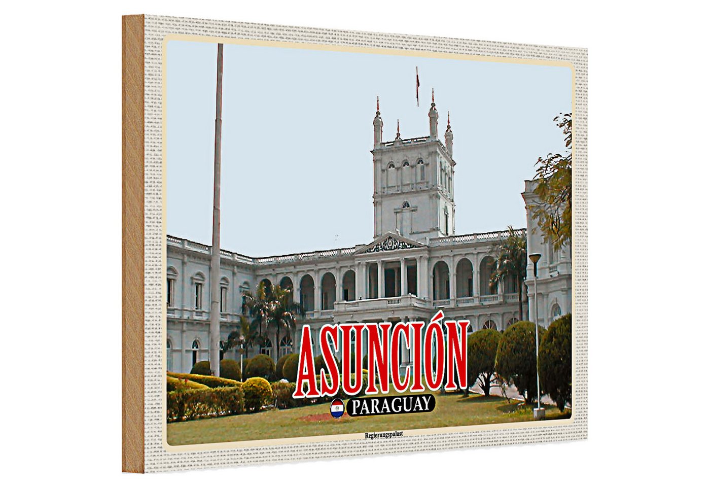Roomando Holzbild Holzschild Reise 30x20cm Asuncion Paraguay Regierungspalast Roomando Holzbild Holzschild Reise 30x20cm Asuncion Paraguay Regierungspalast von Roomando