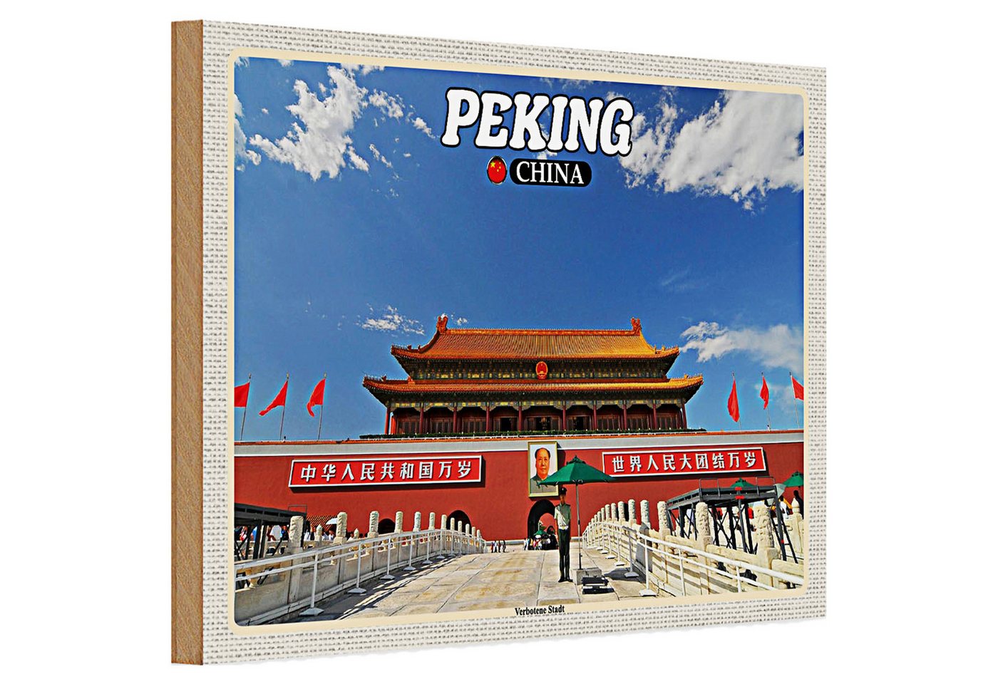 Roomando Holzbild Holzschild Reise 30x20cm Peking China Verbotene Stadt Roomando Holzbild Holzschild Reise 30x20cm Peking China Verbotene Stadt von Roomando