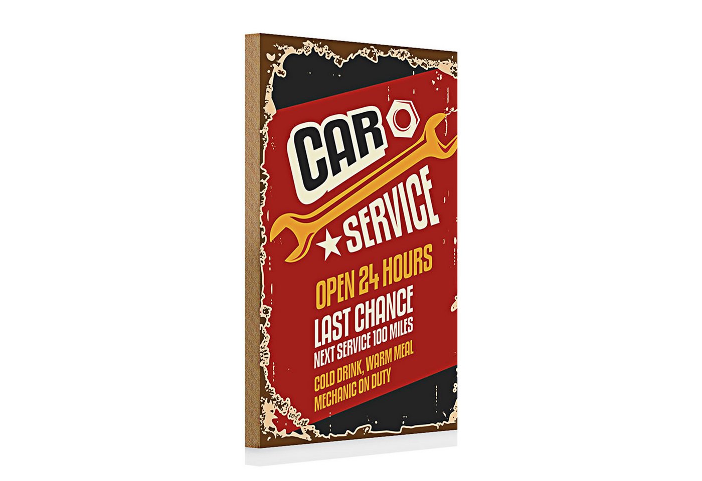 Roomando Holzbild Holzschild Retro 20x30cm Car Service open 24 hours Auto Roomando Holzbild Holzschild Retro 20x30cm Car Service open 24 hours Auto von Roomando