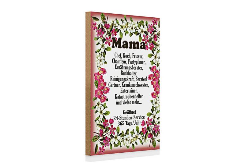 Roomando Holzbild Holzschild Spruch 20x30cm Mama Chef Koch Friseur Blumen von Roomando