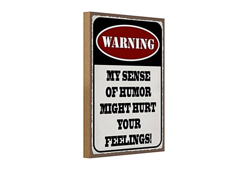 Roomando Holzbild Holzschild Spruch 20x30cm Warning my sense of humor might von Roomando