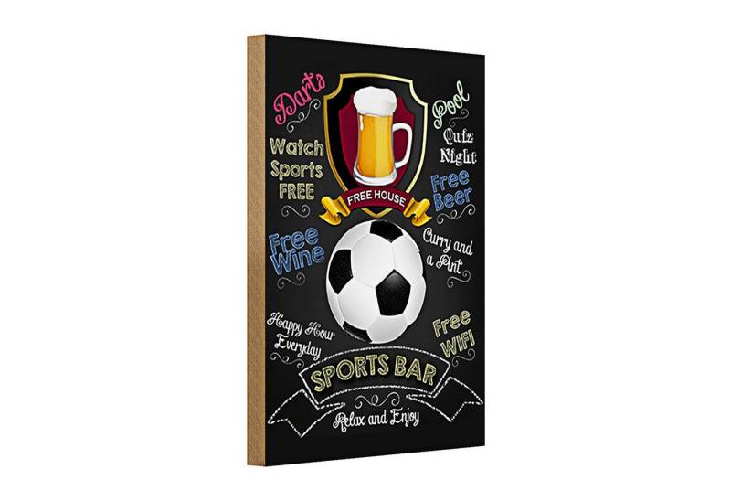 Roomando Holzbild Holzschild Spruch 20x30cm sports bar free wine darts pool von Roomando