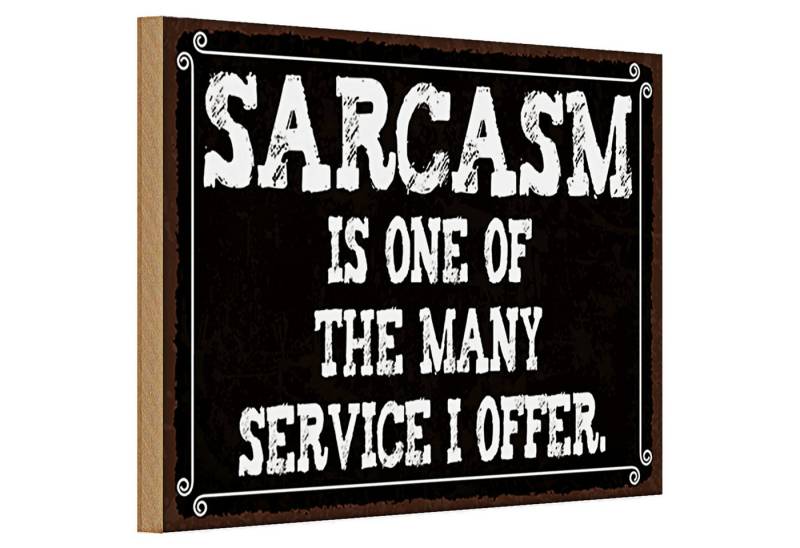 Roomando Holzbild Holzschild Spruch 30x20cm Sarcasm is one of many service von Roomando