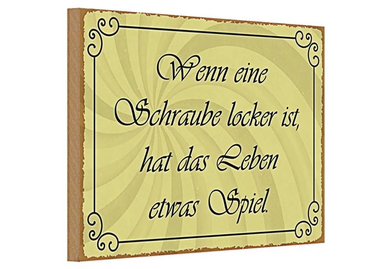 Roomando Holzbild Holzschild Spruch 30x20cm Schraube locker Leben Spiel von Roomando
